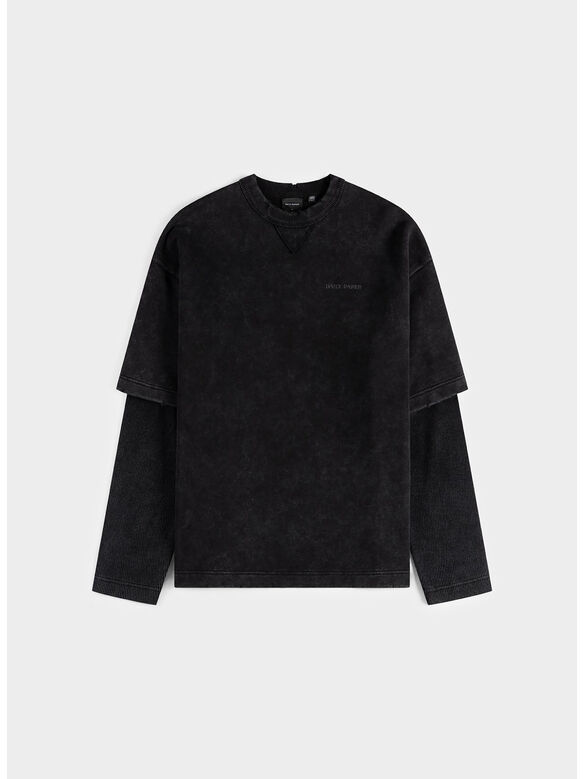 T-SHIRT LAYERED, BLACK, medium