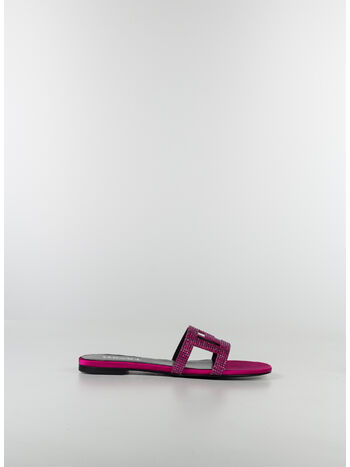 SANDALI BASSI CON CRISTALLI GRECA MAZE, , small