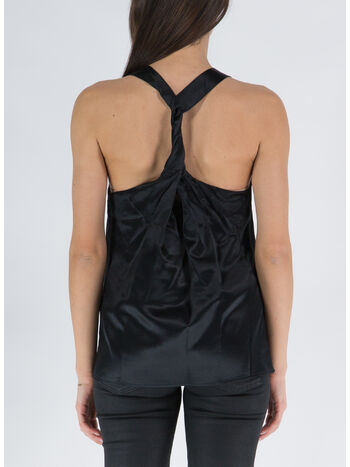TOP IN SATIN DI SETA, BLACK NERO, small
