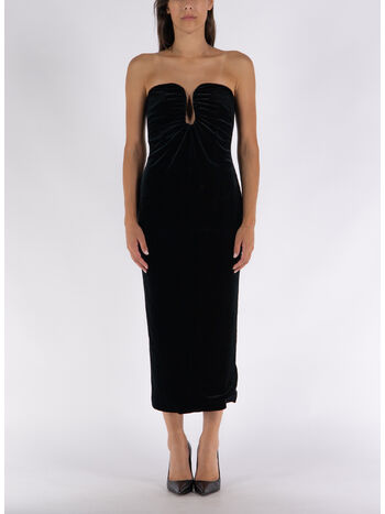 ABITO MIDI VELVET STRAPLESS, BLACK, small