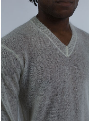 PULLOVER MOHAIR BLEND V NECK, AW003 CHALK, small