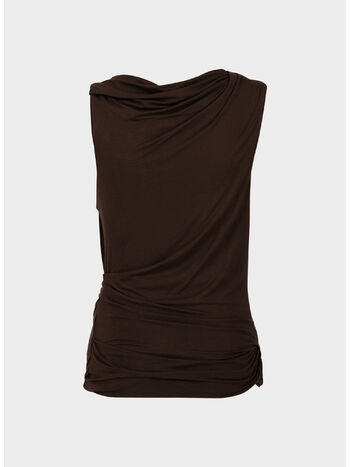 MAGLIA DRAPE TOP, C737 TOBACCO, small