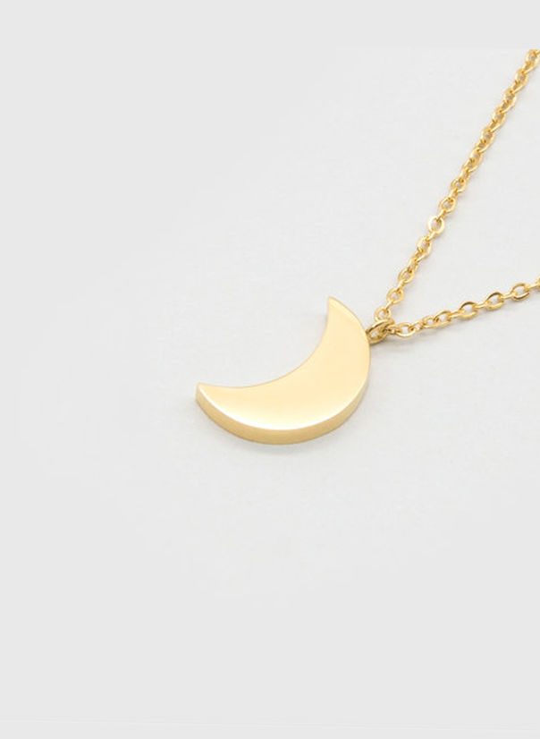 COLLANA KUKO NECKLACE MOON, GOLD, large