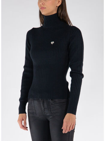 PULLOVER RIB HIGH NECK, 04 BLACK, small
