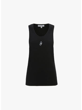 CANOTTA ANCHOR EMBROIDERY, 999 BLACK, small