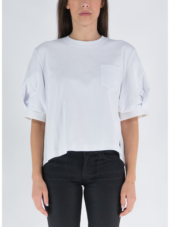 T-SHIRT JERSEY E POPELINE, 154 OFF WHITExOFF WHITE, medium