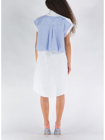 ABITO  DOUBLE LAYER SHIRT, 856 BLUE/WHITE, small