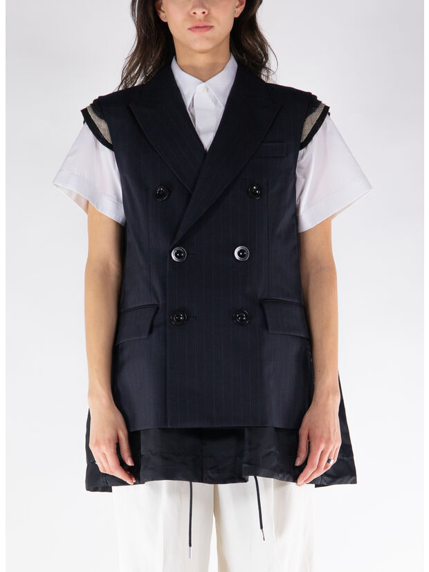 SACAI GILET CHALK STRIPE | a472546-120647 | Susi