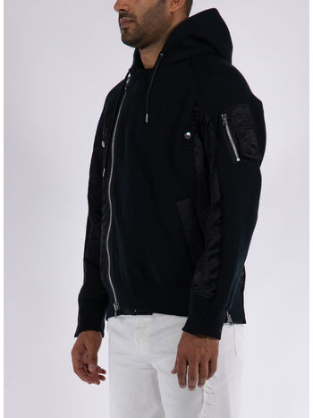 FELPA SPONGE SWEAT BLOUSON, 001 BLACK, small