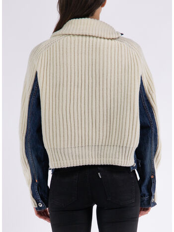 GIUBBOTTO DENIM x KNIT BLOUSON, , small