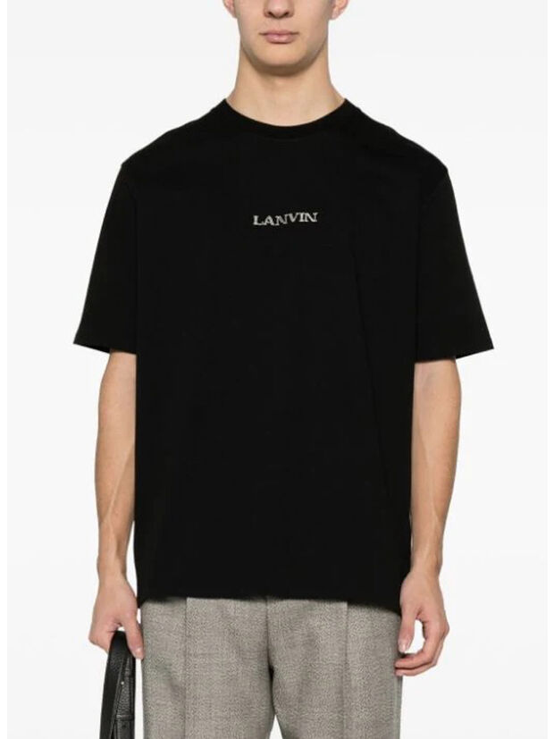 T-SHIRT EMBROIDERED, 10 BLACK, large