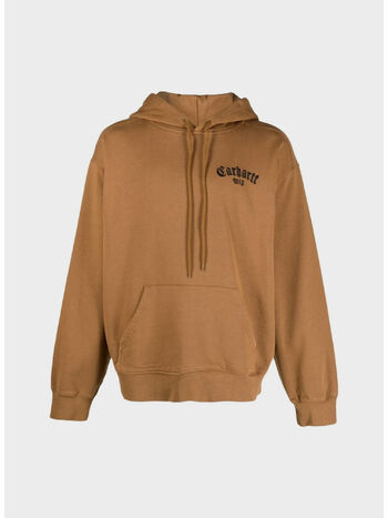 FELPA HOODIE ONYX SCRIPT, 08WXX HAMILTON BROWN/BLACK, small