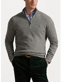 MAGLIONE IN LANA CON CERNIERA, FAWN GREY HEATHER, thumb