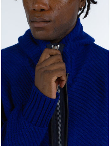 MAGLIONE KNIT BLOUSON, 401 BLUE, small