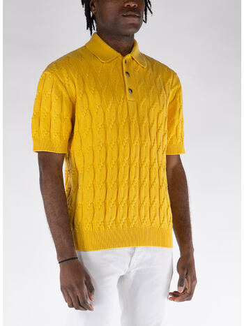 POLO IN MAGLIA TRECCIATO, YL YELLOW, small