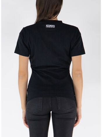 T-SHIRT EMBROIDERED LOGO FITTED, BLACK, small