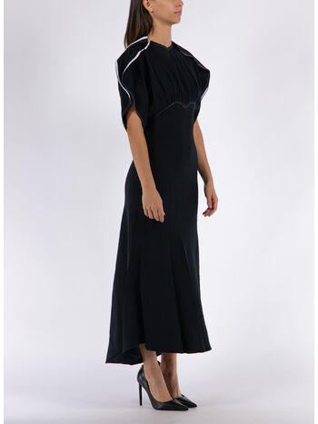 ABITO GATHERED DOLMAN MIDI, 1 BLACK, small