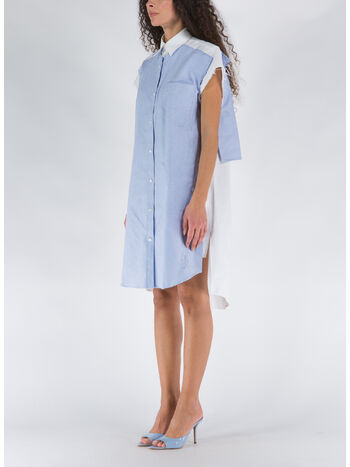 ABITO  DOUBLE LAYER SHIRT, 856 BLUE/WHITE, small