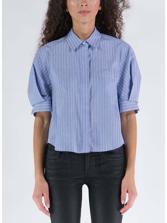 CAMICIA THOMAS POPELINE, 458 L/BLUE	STRIPE, medium