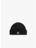 CAPPELLO IN MAGLIA CON PATCH COMPASS E RISVOLTO A COSTINE, V0029 BLACK, thumb