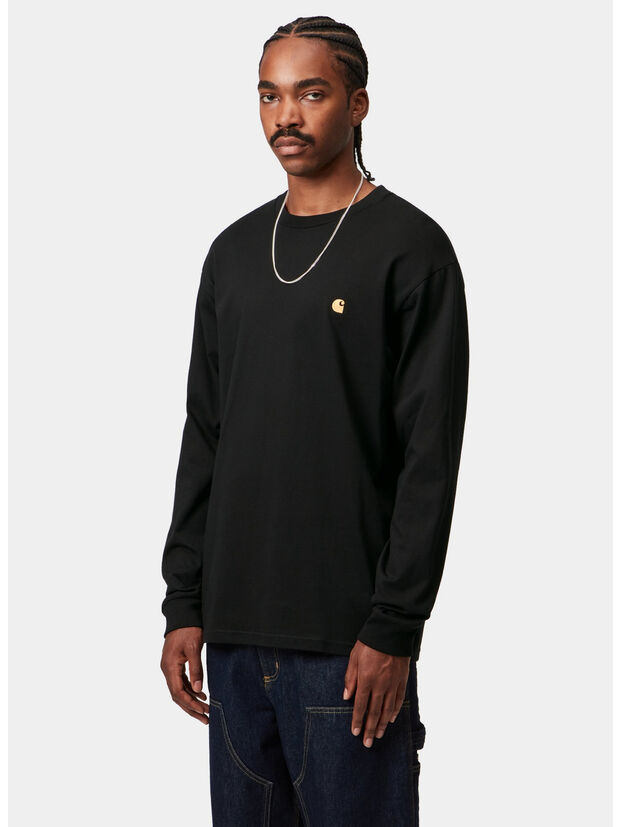 T-SHIRT L S CHASE, 00FXX Black / Gold, large