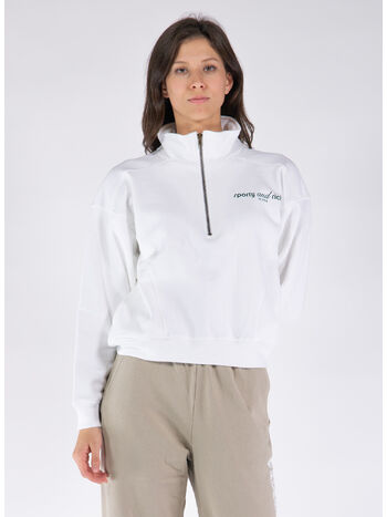 FELPA TANK QUARTER ZIP, WHITE, small