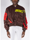 GIUBBOTTO BOMBER OVERSIZE, 2222 BROWN/INFRARED, thumb