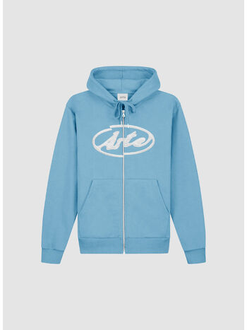 FELPA LOGO ZIP HOODIE, 400 BLUE, small