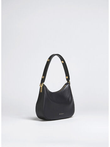 BORSA MILANO MINI IN PELLE NERA, 00N99 BLACK, small