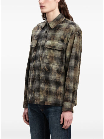 CAMICIA CURVED LOGO CHECK, 0903 GREY/OFF WHITE, small