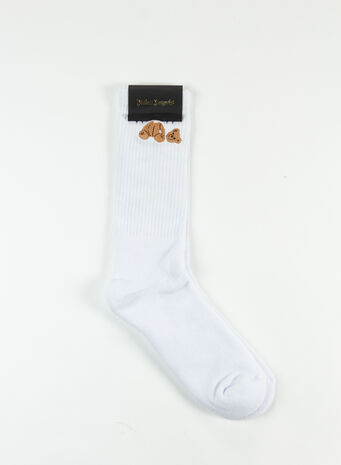 CALZE BEAR SOCKS, 0160WHITEBROWN, small