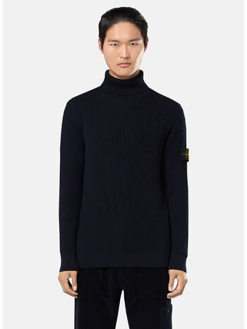 MAGLIONE FULL RIB DOLCEVITA, V0020 NAVY BLUE, small