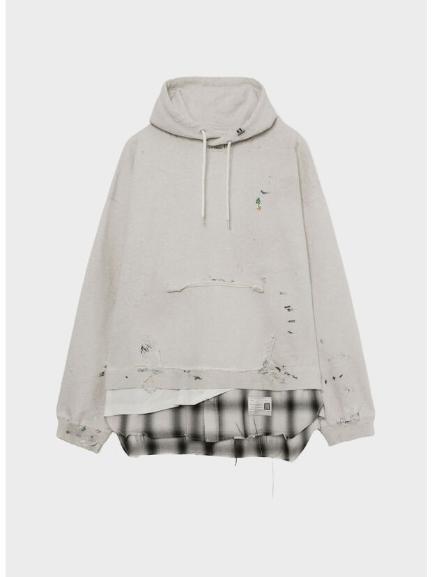 FELPA HOODIE TRIPLE LAYERED, WHITE, large