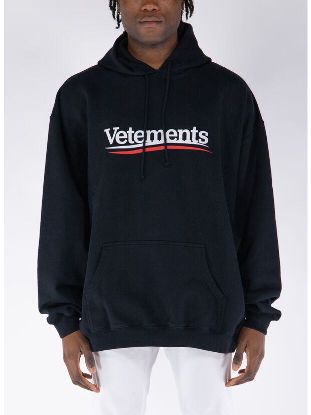 FELPA HOODIE CAMPAIGN LOGO, BLACK, large