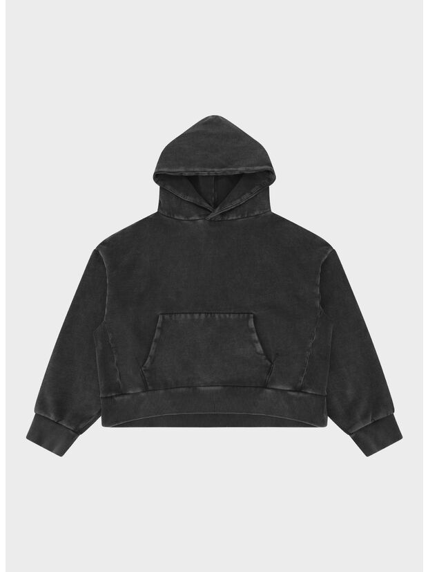 FELPA HEAVY HOOD UNISEX, 0392 WASHED BLACK , large
