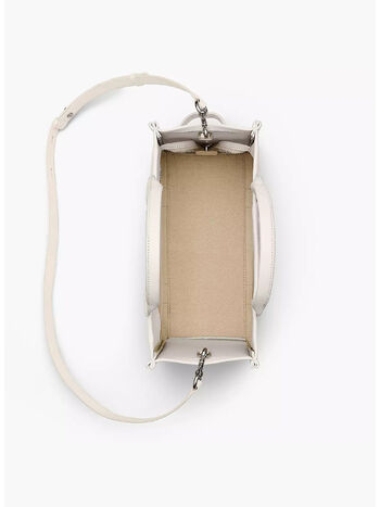 BORSA THE LEATHER MEDIUM TOTE, 140 COTTON/SILVER, small