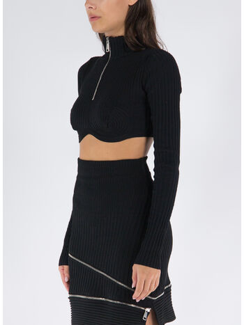 TOP RIBBED KNIT CROP TOP WITH SPIRAL DETAILS, 004 BLACK, small
