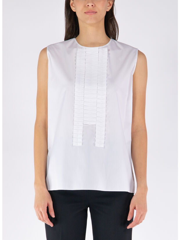 TOP SLEEVELESS IN ORGANIC POPLINE, 00W01, large