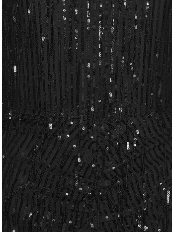 ABITO CORTO CON PAILLETTES ALL OVER, 1000 BLACK, small