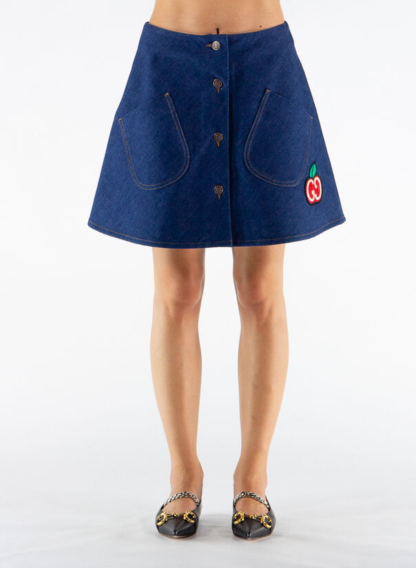 GUCCI GONNA IN DENIM CON CILIEGIA GUCCI Blu Donna | Susi