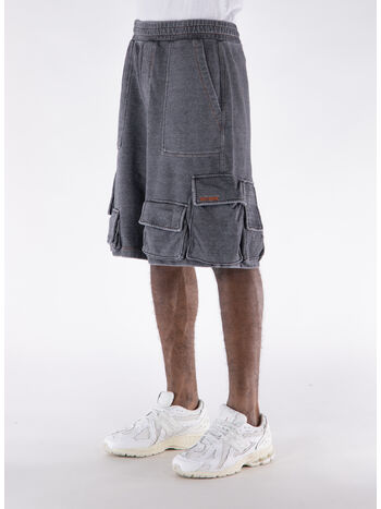 SHORTS CARGO DENIM-LIKE, BLACK, small