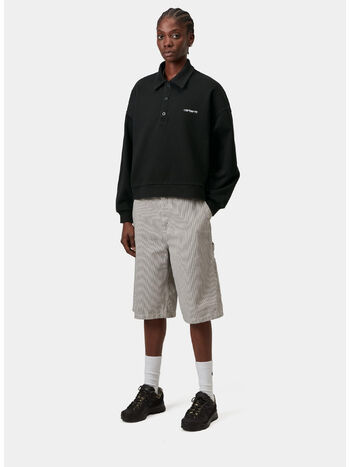 FELPA BRENTA POLO, 0D260 Black / White, heavy stone wash, small