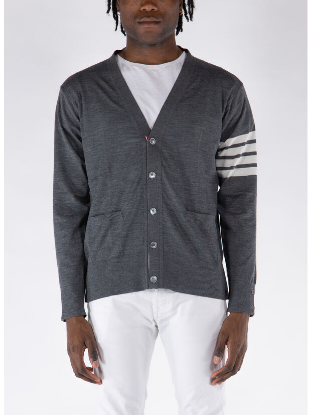 CARDIGAN CLASSIC V-NECK, 038 MED GREY, large