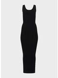 ABITO SQUARE NECK KNIT MIDI, 0015 BLACK, thumb