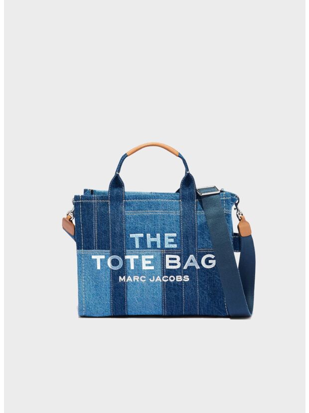 BORSA THE DENIM MEDIUM TOTE, 422 BLUE DENIM, large