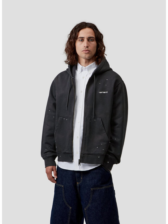 FELPA HOODED PAINTER, 89EJ Black, destroy wash, splatter, medium