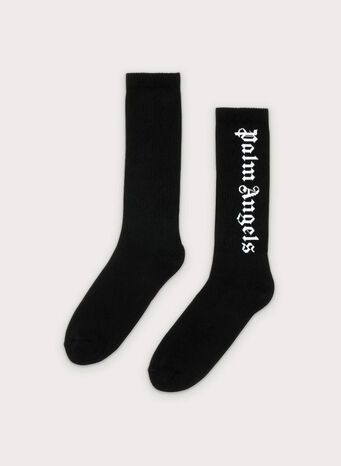 CALZE CON LOGO, 1001BLACKWHITE, small