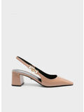 SANDALO SLING BACK T 55 PATENT CALF LEATHER, 1PS0V BLUSH VERSACE GOLD, thumb