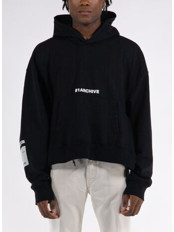 FELPA HOODIE SHORT, K02-800 HEAVY TERRY BLACK, small