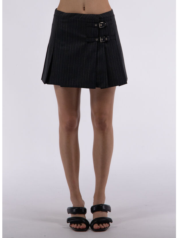GONNA LIGHT WOOL PINSTRIPE CON PIEGHE, 1665 DARK GREY, large